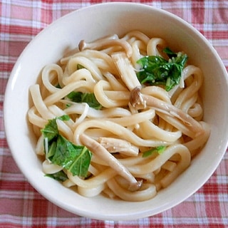 レンジめし★きのこと青菜のうどん